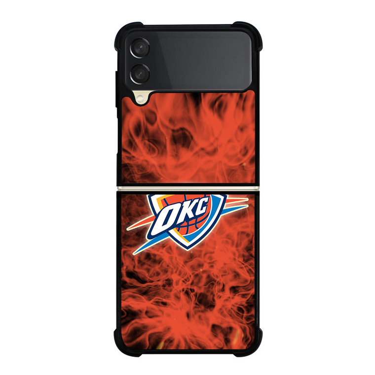 OKLAHOMA CITY THUNDERS BASKETBALL NBA FIRE Samsung Galaxy Z Flip 3 Case Cover