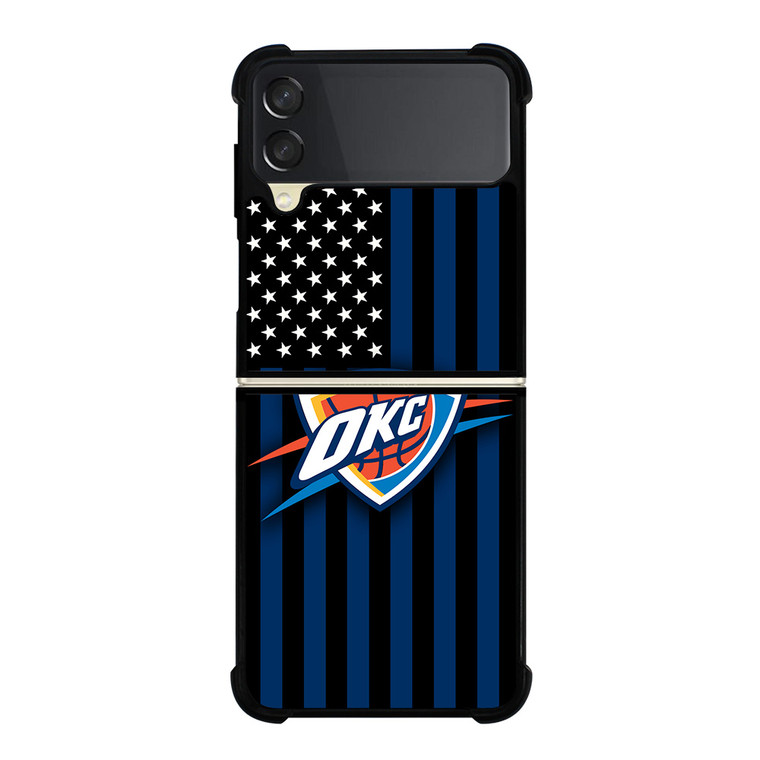 OKLAHOMA CITY THUNDERS NBA USA FLAG Samsung Galaxy Z Flip 3 Case Cover