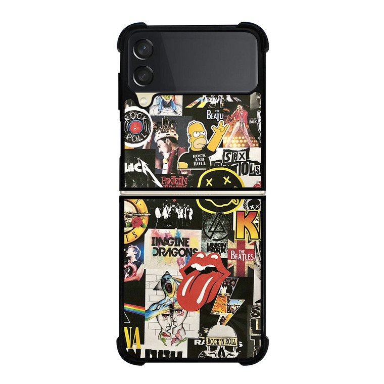 ROCK AND ROLL BAND COLLAGE Samsung Galaxy Z Flip 3 Case Cover