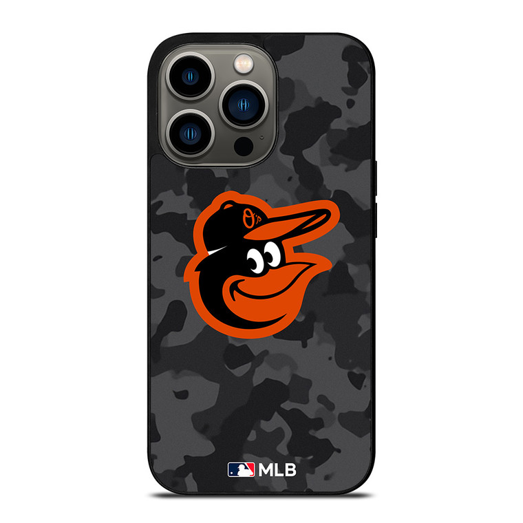 BALTIMORE ORIOLES BASEBALL BLACK CAMO iPhone 13 Pro Case Cover