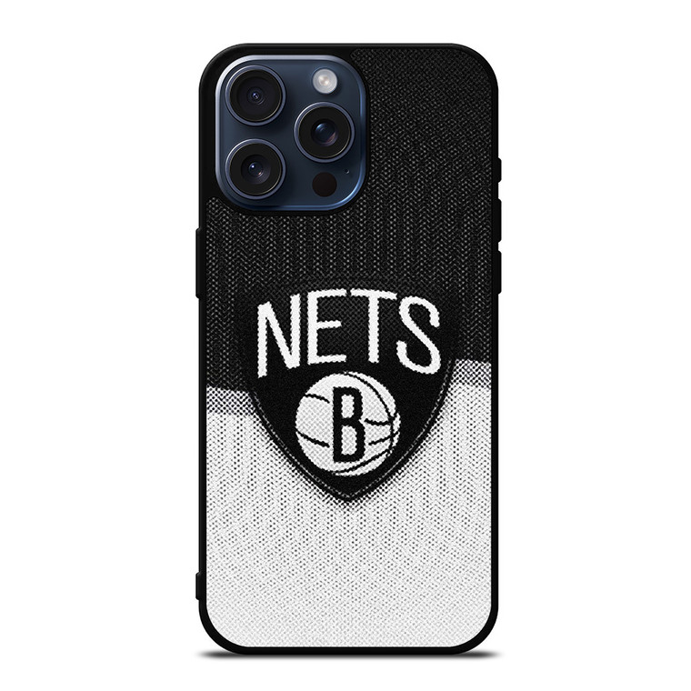BROOKLYN NETS NBA BASKETBALL LOGO 2 iPhone 15 Pro Max Case Cover
