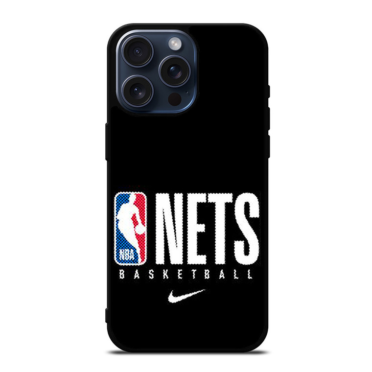 BROOKLYN NETS NBA BASKETBALL LOGO iPhone 15 Pro Max Case Cover