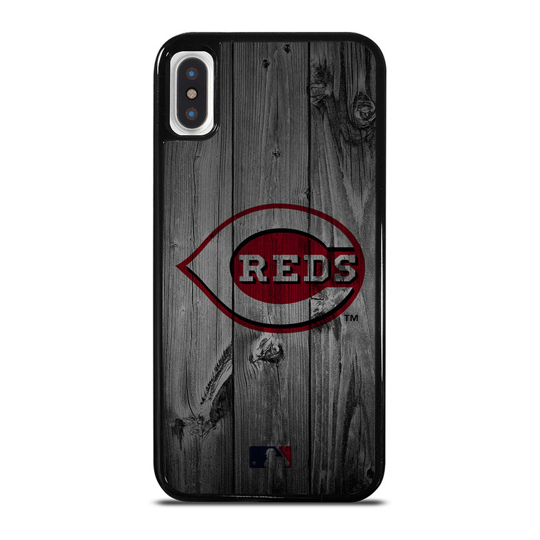 CINCINNATI REDS BASEBALL MLB WOOD LOGO iPhone X / XS Case Cover CINCINNATI REDS BASEBALL MLB WOOD LOGO iPhone X / XS Case Cover