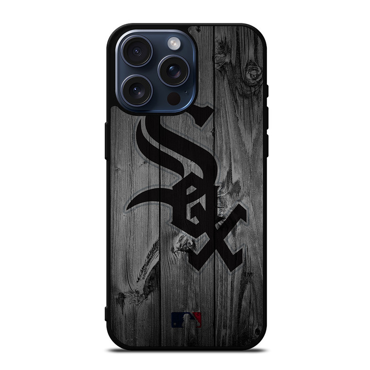 CHICAGO WHITE SOX BASEBALL MLB WOOD LOGO iPhone 15 Pro Max Case Cover