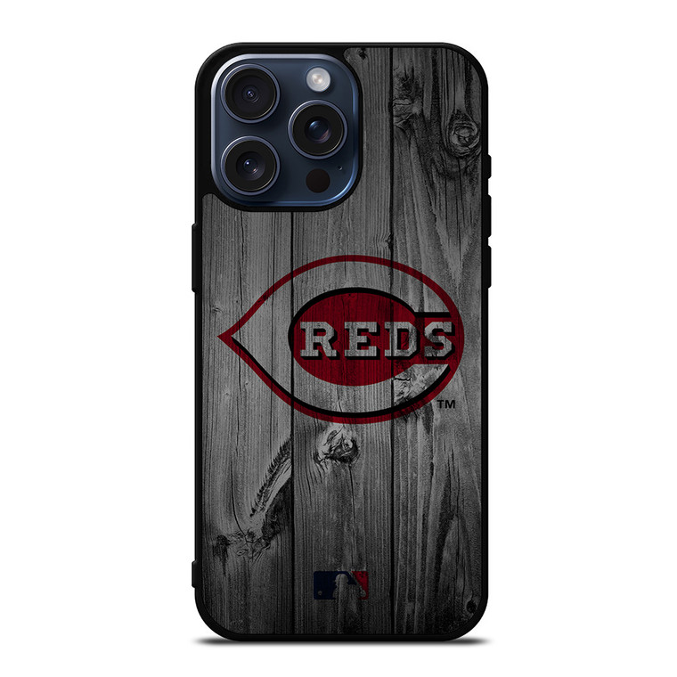 CINCINNATI REDS BASEBALL MLB WOOD LOGO iPhone 15 Pro Max Case Cover