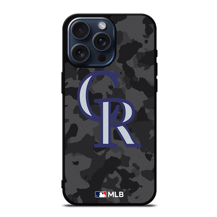 COLORADO ROCKIES BASEBALL BLACK CAMO iPhone 15 Pro Max Case Cover