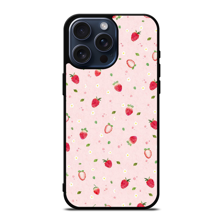 CUTE STRAWBERRY PATTERN iPhone 15 Pro Max Case Cover