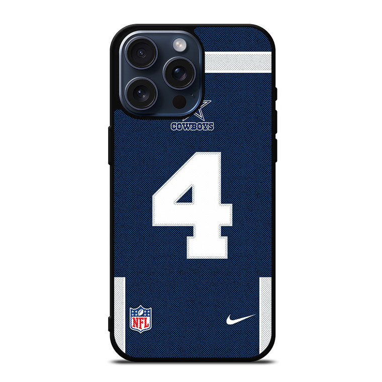 DALLAS COWBOYS DAK PRESCOTT 4 NFL NIKE iPhone 15 Pro Max Case Cover
