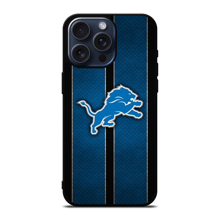 DETROIT LIONS NFL METAL STRIPE iPhone 15 Pro Max Case Cover