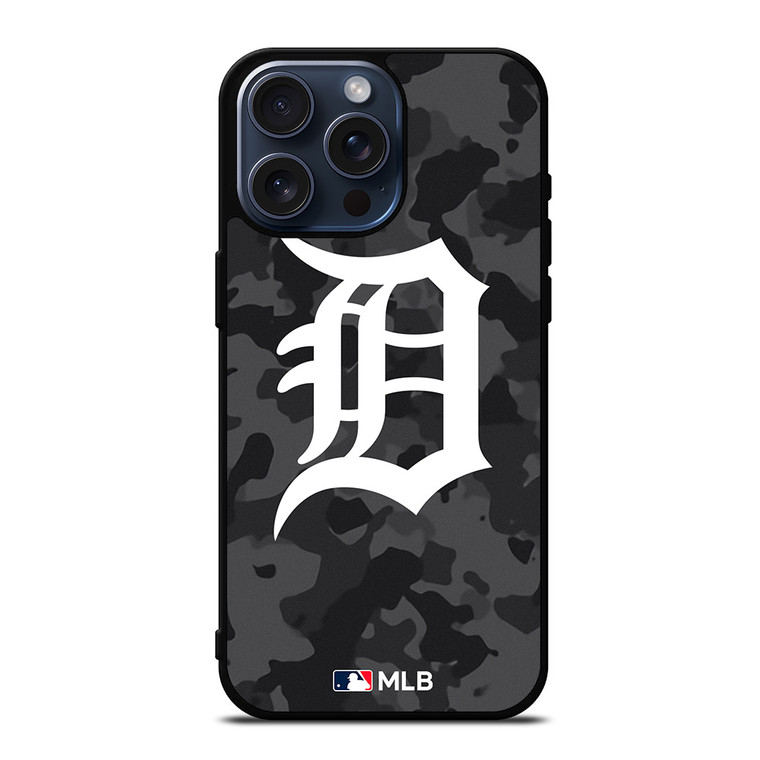 DETROIT TIGERS BASEBALL BLACK CAMO iPhone 15 Pro Max Case Cover