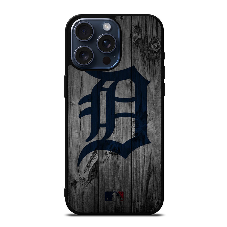 DETROIT TIGERS BASEBALL MLB WOOD LOGO iPhone 15 Pro Max Case Cover
