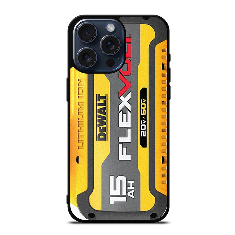 DEWALT FLEX VOLT 15 AH iPhone 15 Pro Max Case Cover DEWALT FLEX VOLT 15 AH iPhone 15 Pro Max Case Cover
