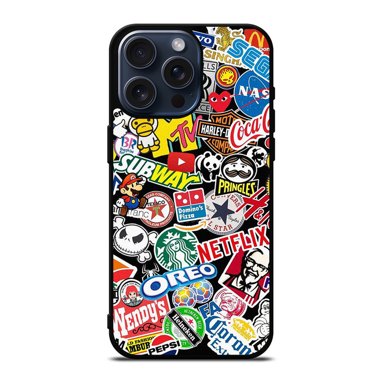 FAMOUS BRAND LOGO MIX iPhone 15 Pro Max Case Cover FAMOUS BRAND LOGO MIX iPhone 15 Pro Max Case Cover