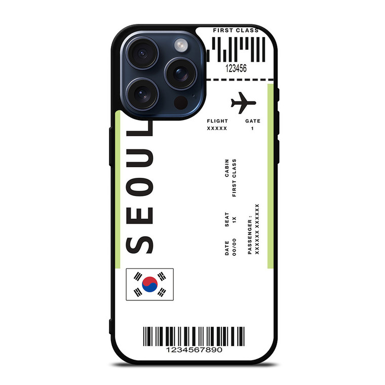 FLIGHT TICKETS SEOUL SOUTH KOREA iPhone 15 Pro Max Case Cover