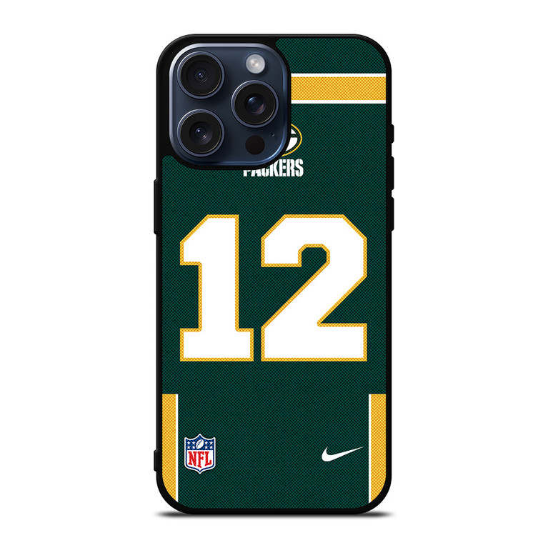 GREEN BAY PACKERS AARON RODGERS 12 NFL NIKE iPhone 15 Pro Max Case Cover