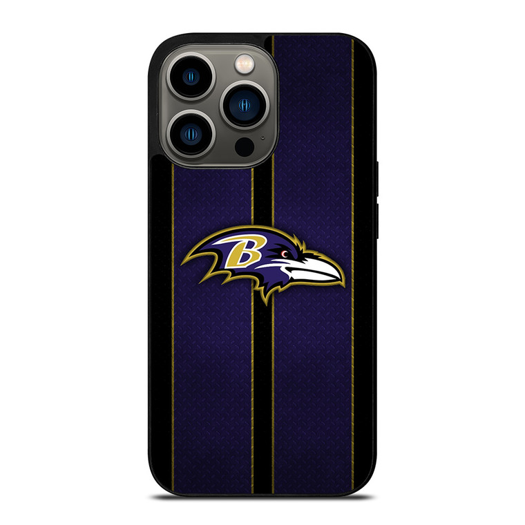 BALTIMORE RAVENS NFL METAL STRIPE iPhone 13 Pro Case Cover