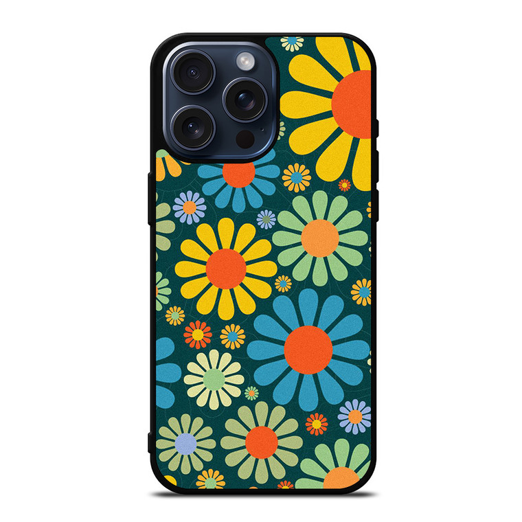 HIPPIE FLOWER PATTERN iPhone 15 Pro Max Case Cover