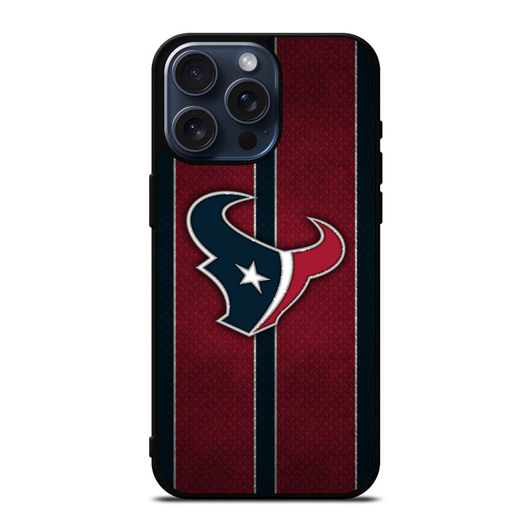 HOUSTON TEXANS NFL METAL STRIPE iPhone 15 Pro Max Case Cover