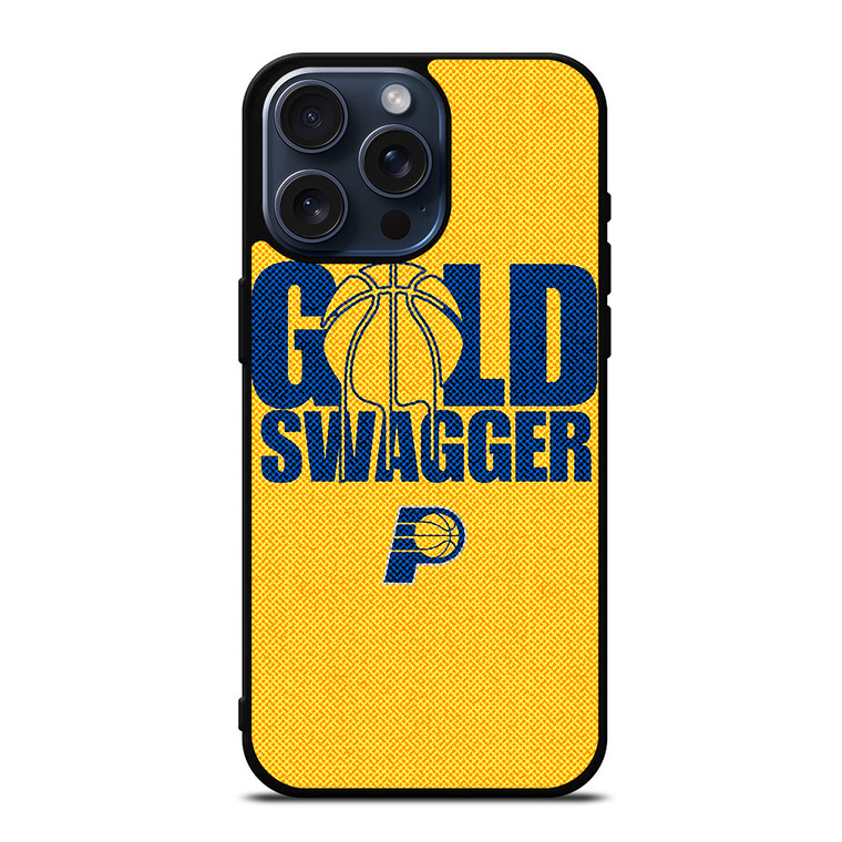 INDIANA PACERS NBA BASKETBALL GOLD SWAGGER iPhone 15 Pro Max Case Cover