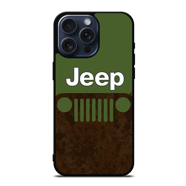 JEEP GREEN RUSTY LOGO iPhone 15 Pro Max Case Cover
