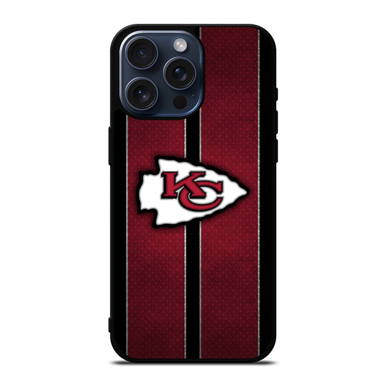 KANSAS CITY CHIEFS NFL METAL STRIPE iPhone 15 Pro Max Case Cover