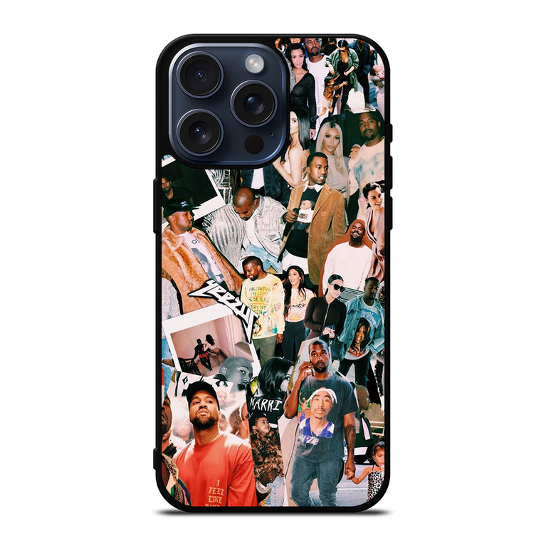 KANYE WEST RAPPER COLLAGE iPhone 15 Pro Max Case Cover