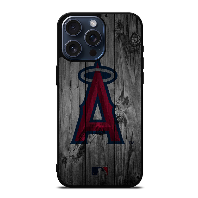 LOS ANGELES ANGELS BASEBALL MLB WOOD LOGO iPhone 15 Pro Max Case Cover