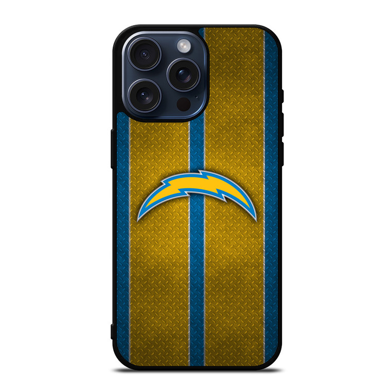 LOS ANGELES CHARGERS NFL METAL STRIPE iPhone 15 Pro Max Case Cover LOS ANGELES CHARGERS NFL METAL STRIPE iPhone 15 Pro Max Case Cover