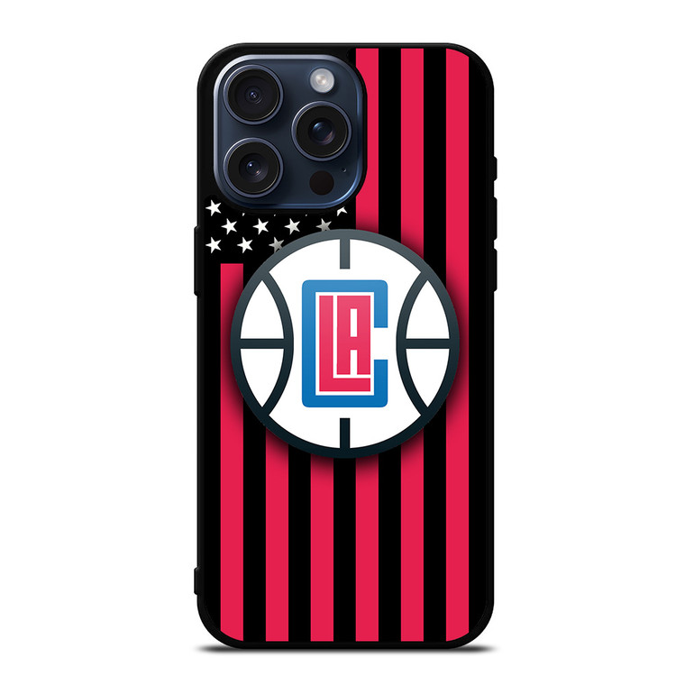 LOS ANGELES CLIPPERS NBA USA FLAG iPhone 15 Pro Max Case Cover LOS ANGELES CLIPPERS NBA USA FLAG iPhone 15 Pro Max Case Cover