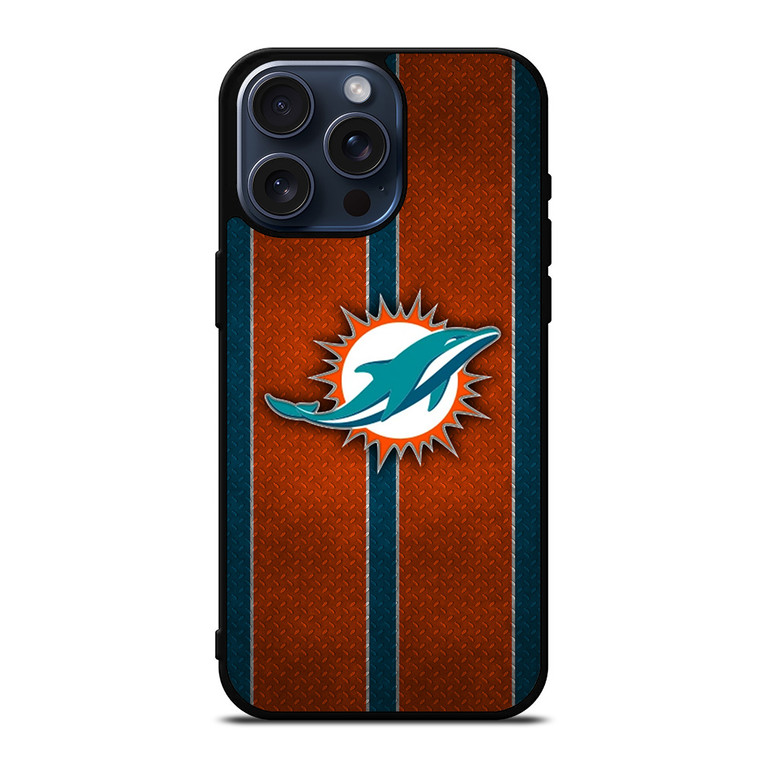 MIAMI DOPHINS NFL METAL STRIPE iPhone 15 Pro Max Case Cover MIAMI DOPHINS NFL METAL STRIPE iPhone 15 Pro Max Case Cover