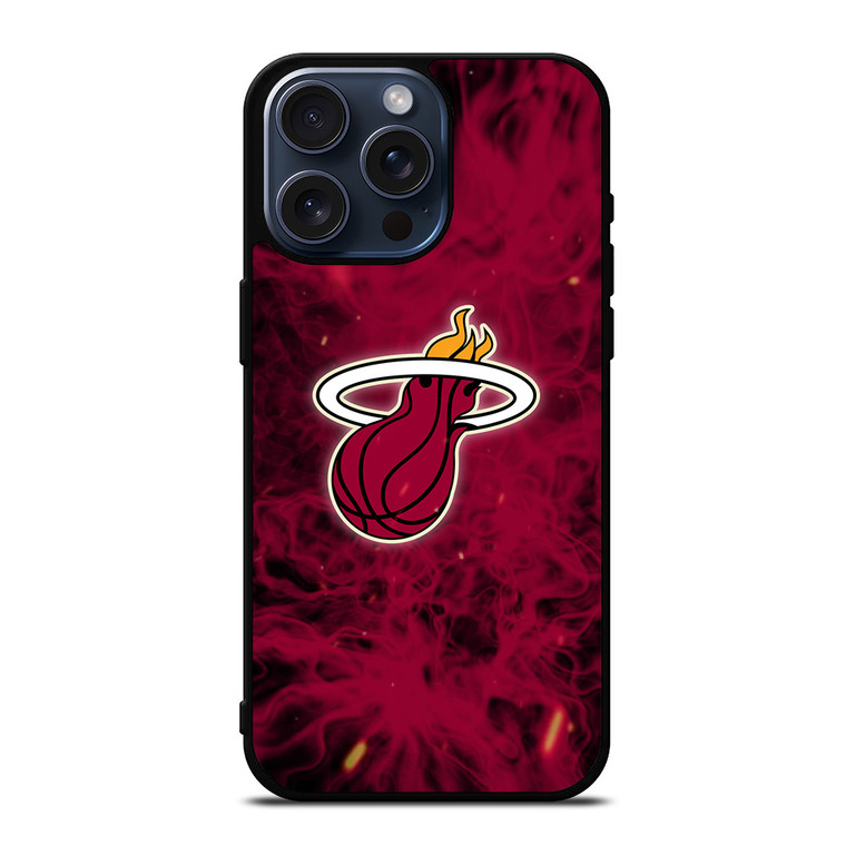 MIAMI HEAT BASKETBALL NBA FIRES iPhone 15 Pro Max Case Cover