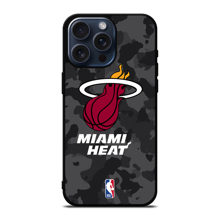 MIAMI HEAT BLACK CAMO iPhone 15 Pro Max Case Cover