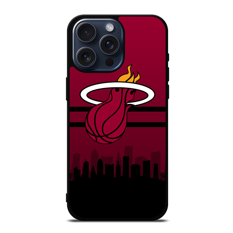 MIAMI HEATS NBA SKYLINE iPhone 15 Pro Max Case Cover