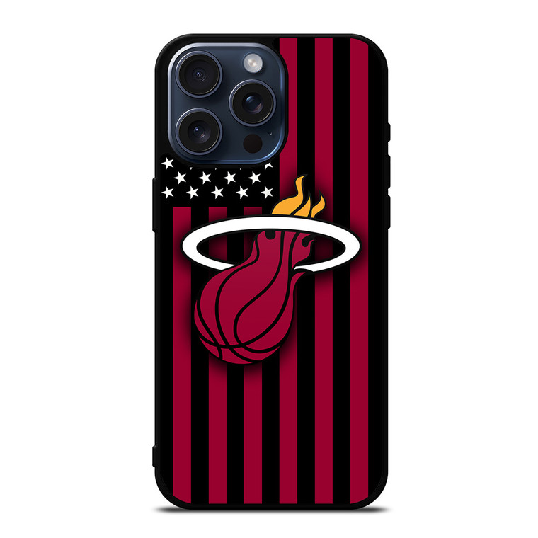 MIAMI HEATS NBA USA FLAG iPhone 15 Pro Max Case Cover