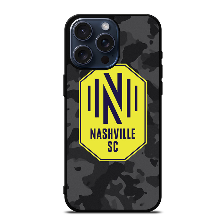 NASHVILLE SC MLS BLACK CAMO iPhone 15 Pro Max Case Cover