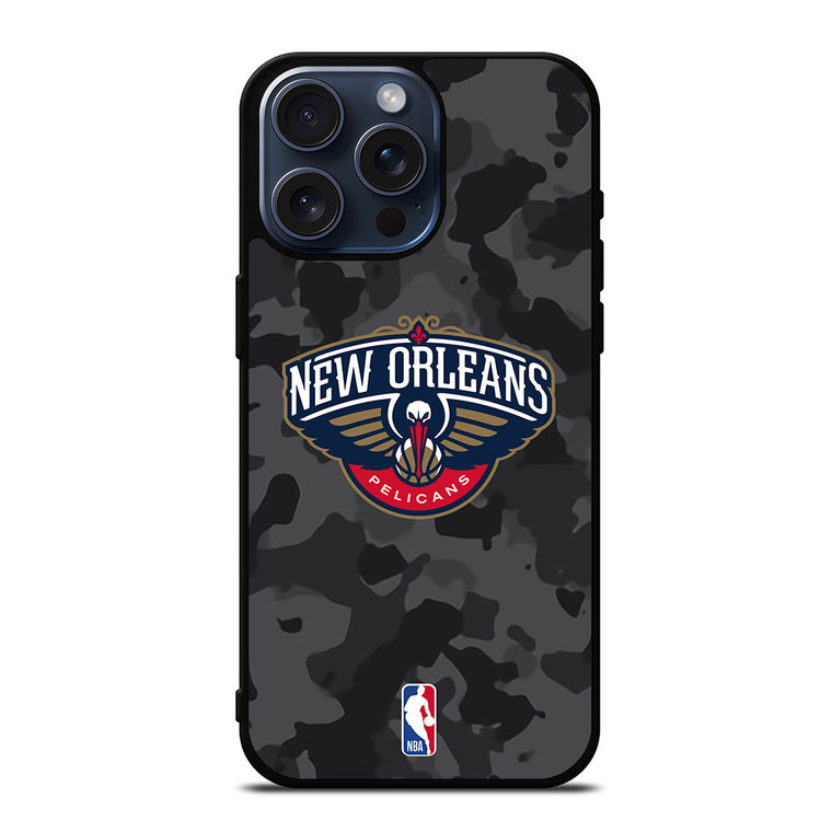 NEW ORLEANS PELICANS BLACK CAMO iPhone 15 Pro Max Case Cover