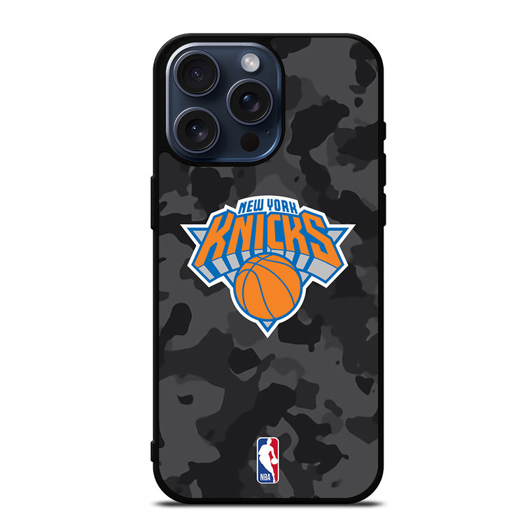 NEW YORK KNICKS BLACK CAMO iPhone 15 Pro Max Case Cover