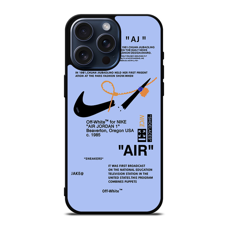 NIKE AIR OFF WHITE TARO iPhone 15 Pro Max Case Cover