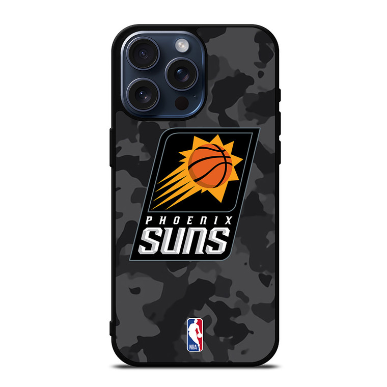 PHOENIX SUNS BLACK CAMO iPhone 15 Pro Max Case Cover