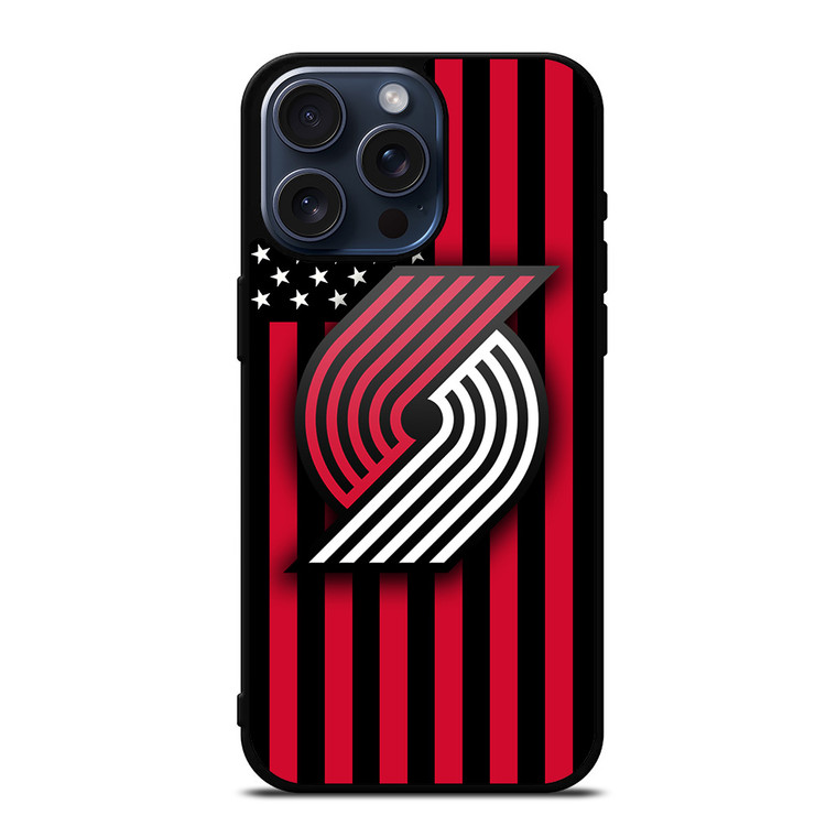 PORTLAND TRAIL BLAZERS NBA USA FLAG iPhone 15 Pro Max Case Cover