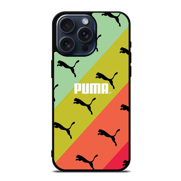 PUMA LOGO STRIPE PATTERN iPhone 15 Pro Max Case Cover