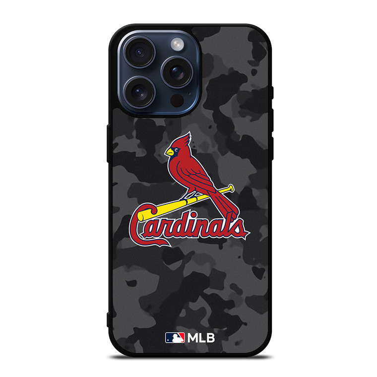 SAINT LOUIS CARDINALS BASEBALL BLACK CAMO iPhone 15 Pro Max Case Cover