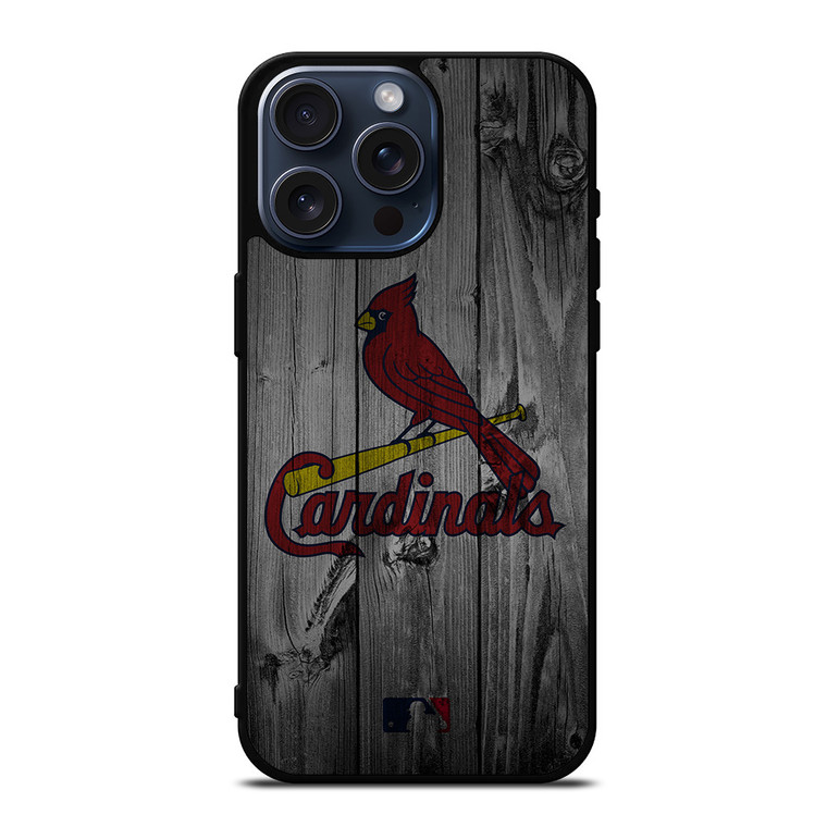 SAINT LOUIS CARDINALS BASEBALL MLB WOOD LOGO iPhone 15 Pro Max Case Cover