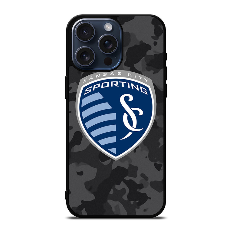 SPORTING KANSAS CITY MLS BLACK CAMO iPhone 15 Pro Max Case Cover
