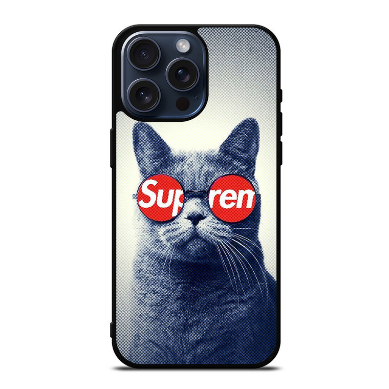 SUPREME COOL CUTE CAT iPhone 15 Pro Max Case Cover