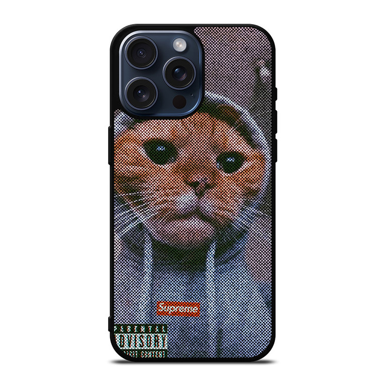 SUPREME CUTE CAT 2 iPhone 15 Pro Max Case Cover