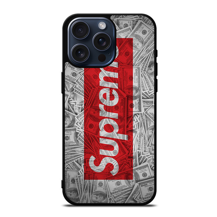 SUPREME DOLLAR iPhone 15 Pro Max Case Cover