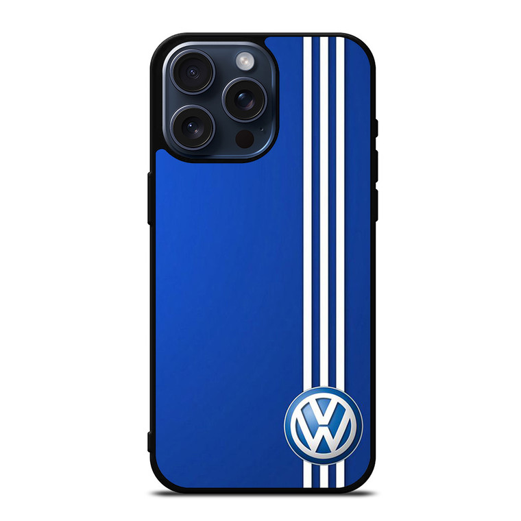 VOLKSWAGEN BLUE STRIPE LOGO iPhone 15 Pro Max Case Cover