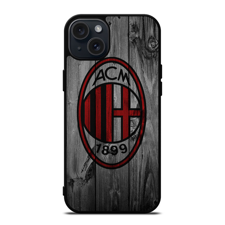 AC MILAN FOOTBALL WOODEN LOGO iPhone 15 Plus Case Cover