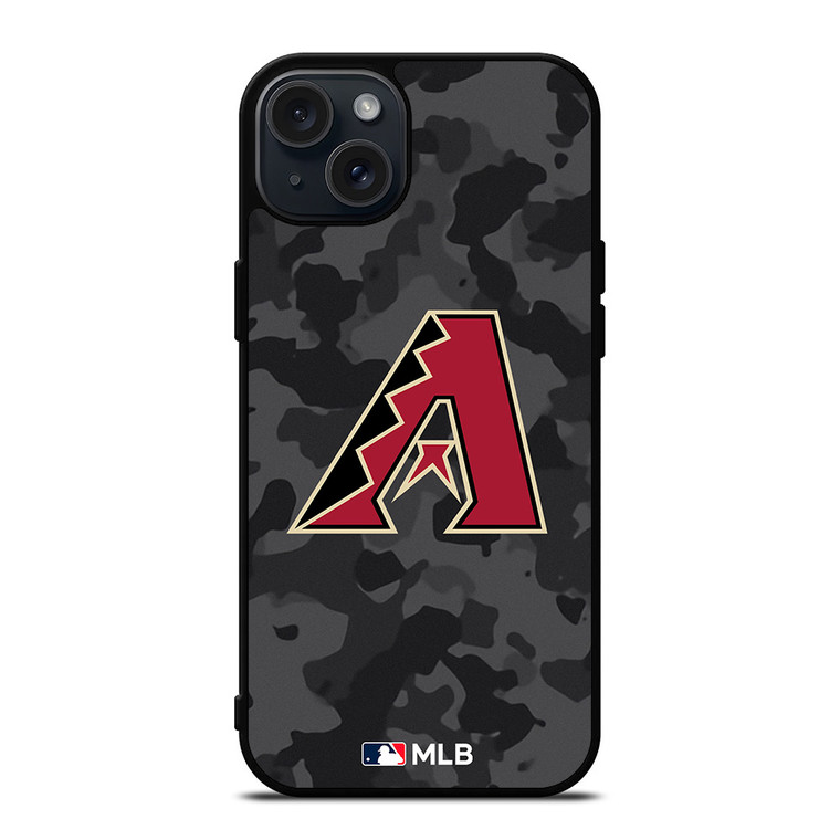 ARIZONA DIAMONDBACKS BASEBALL BLACK CAMO iPhone 15 Plus Case Cover